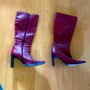 Augusto Red tall heeled boots Size 8.5